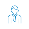 Employee in tie icon